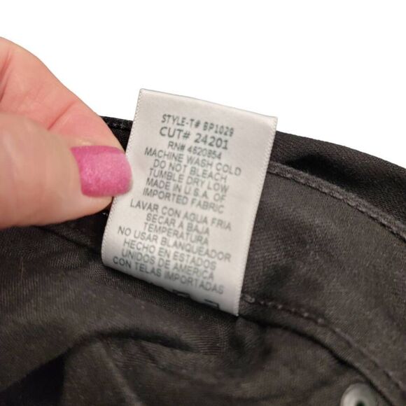 Just Black Cropped Distressed Ripped Raw Hem Torn Up Black Jeans - Picture 12 of 13